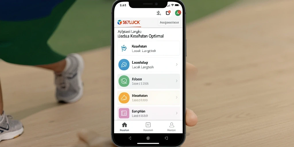Antarmuka 567LUCK yang menunjukkan fitur Lacak Langkah.