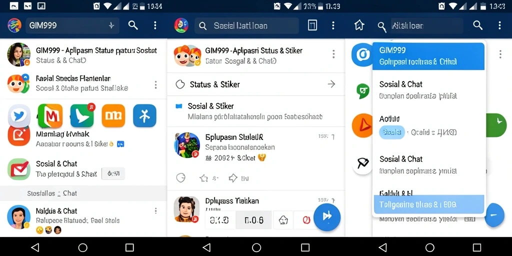 Antarmuka GIM999 yang menarik dengan beragam stiker.