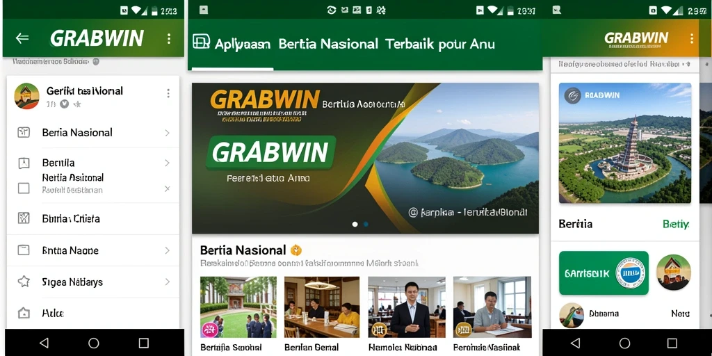 Antarmuka user-friendly GRABWIN menampilkan berita terkini dengan jelas.