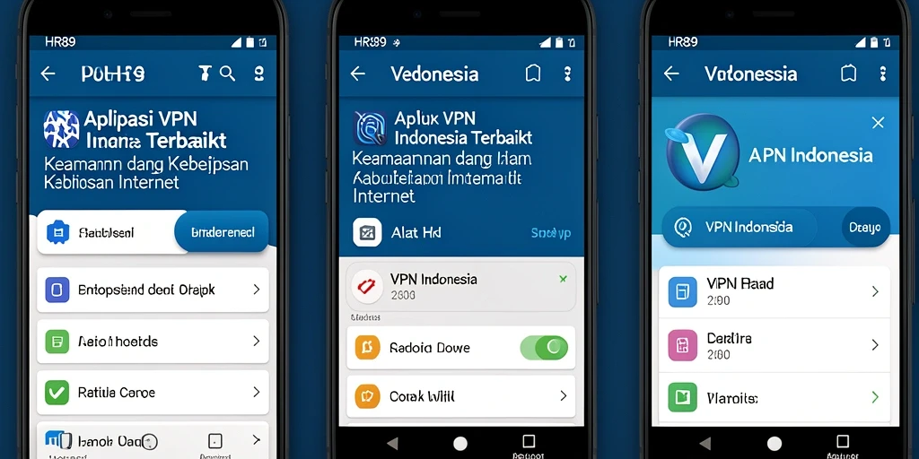 Tampilan utama aplikasi HR89 dengan fitur VPN yang intuitif.