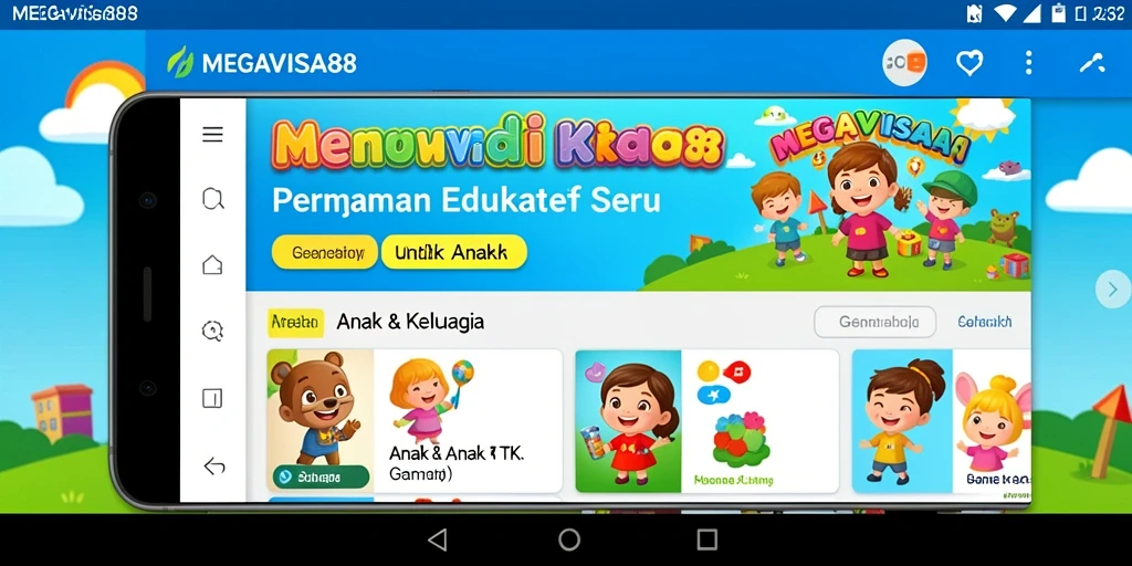Screenshot antarmuka MEGAVISA88 menampilkan permainan edukatif untuk anak-anak.