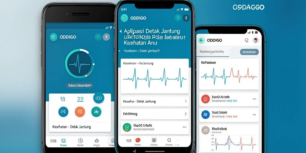 Tampilan antarmuka ODDIGO untuk pemantauan detak jantung.