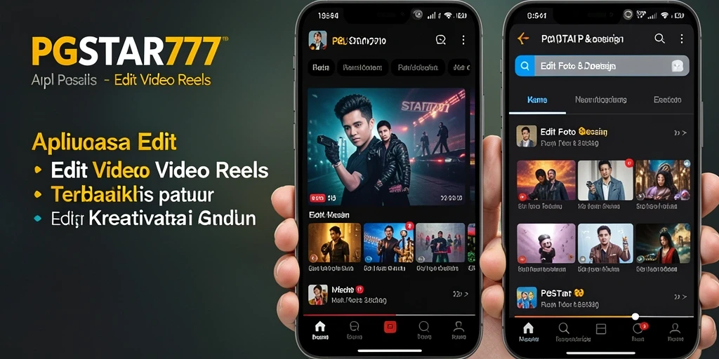 Tampilan antarmuka PGSTAR777 yang modern dan intuitif untuk Edit Video Reels.
