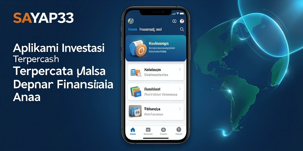 Antarmuka aplikasi SAYAP33 yang modern dan informatif untuk investasi.