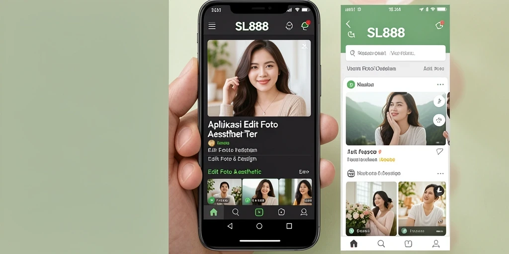 Tampilan antarmuka aplikasi SL888 yang sederhana dan intuitif.