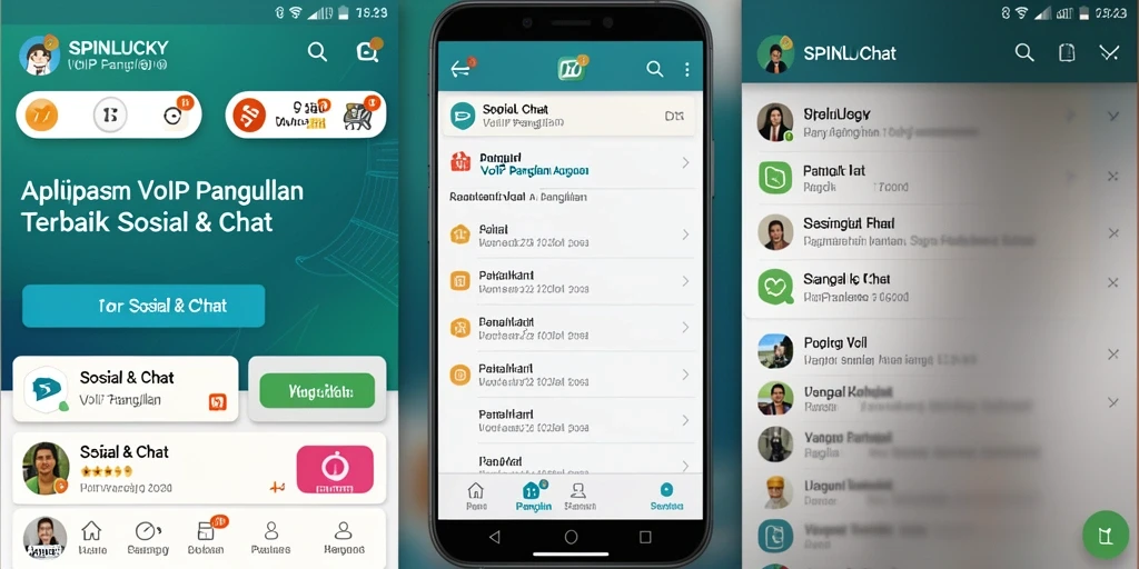 Antarmuka SPINLUCKY yang intuitif dan menarik untuk VoIP Panggilan.