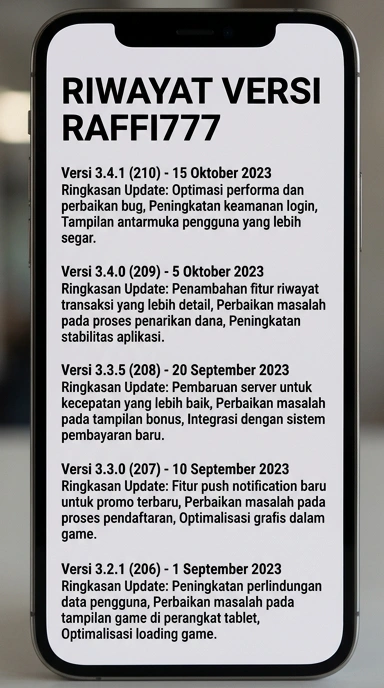 Riwayat Versi App raffi777 untuk Android